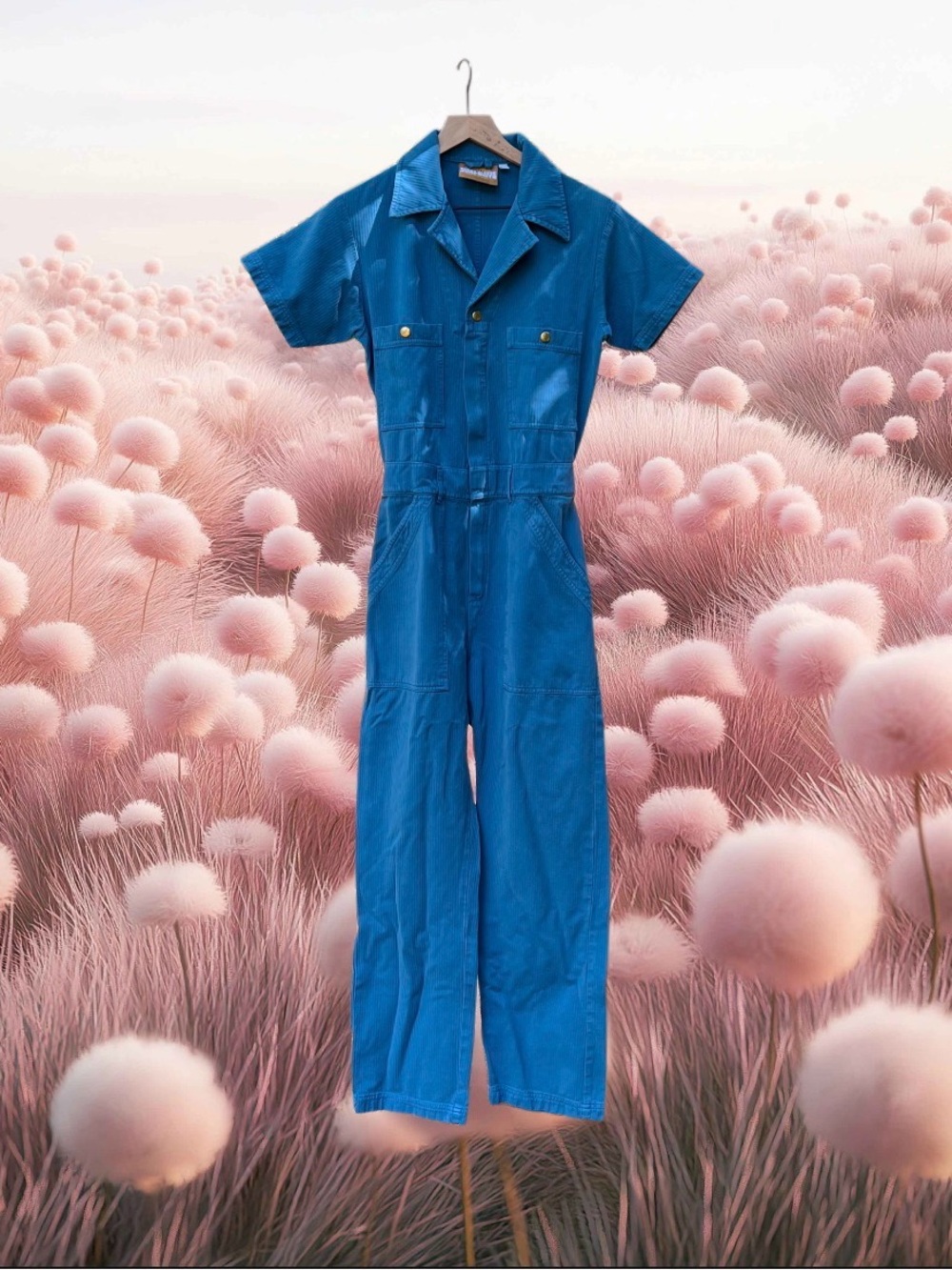 Big Bud Press Marine Blue Heritage  Short Sleeve Jumpsuit Size S